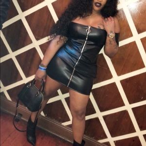 Faux leather dress